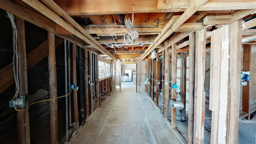Roof and storm leak water damage on a Riverton, NJ ceiling and framing